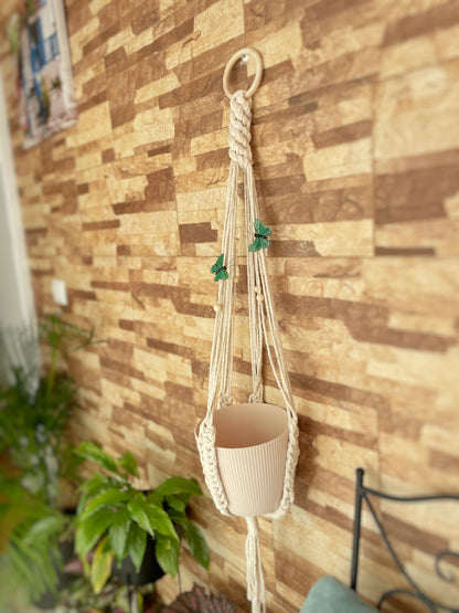 Suporte feito à mão para plantas- um vaso incluído