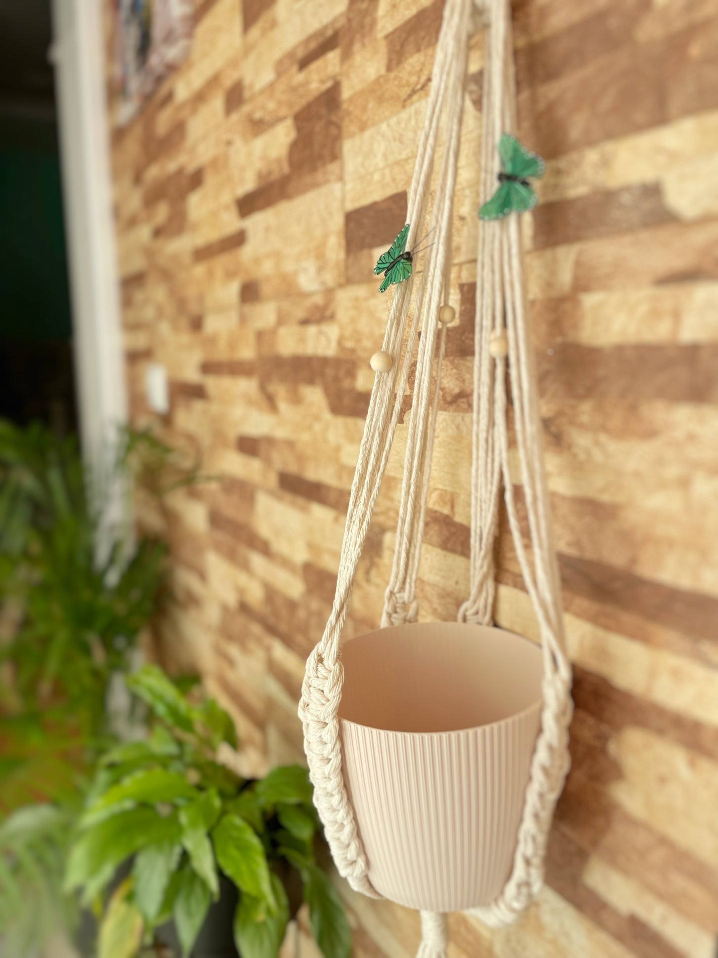 Suporte feito à mão para plantas- um vaso incluído