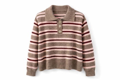 Polo de malha cozy listrado