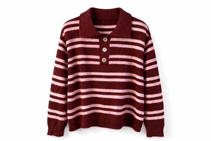 Polo de malha cozy listrado