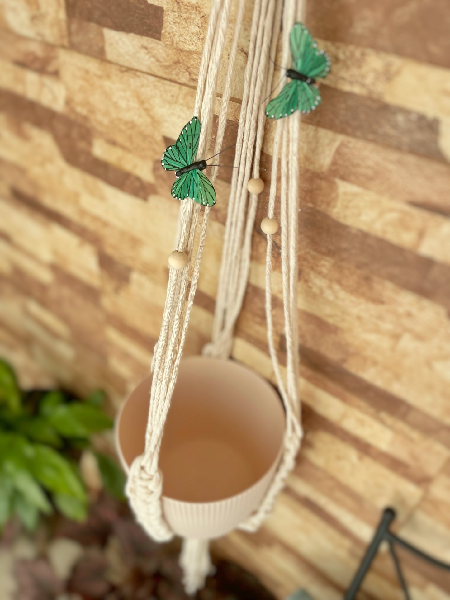 Suporte feito à mão para plantas- um vaso incluído