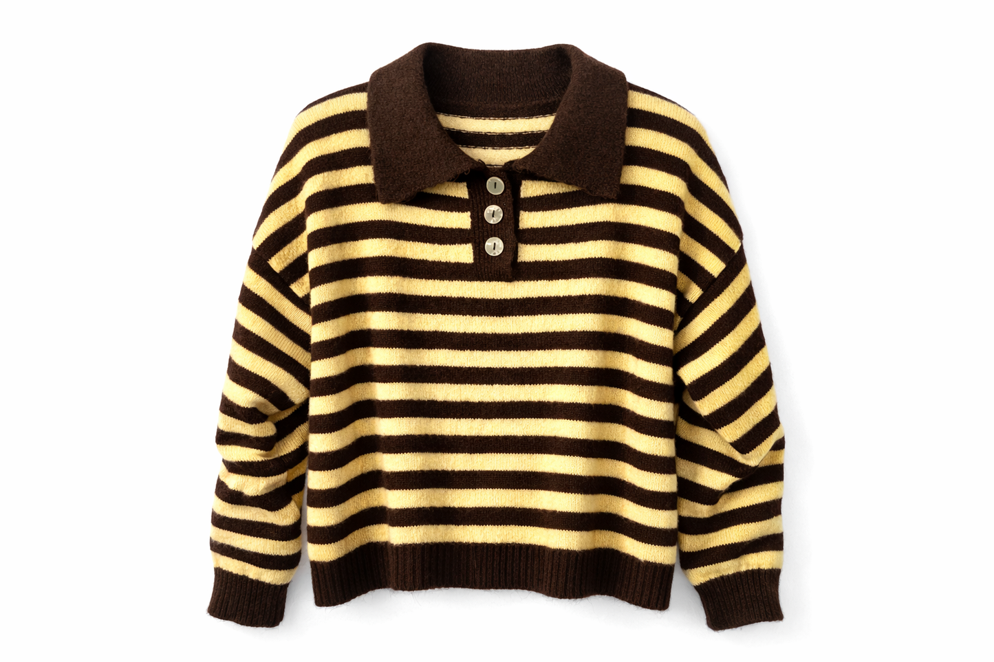 Polo de malha cozy listrado